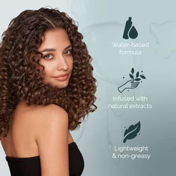 Curl Keeper Refresh Hair Styling Spray for Curly Hair - Lightweight Water-Based Anti-Frizz Formula with Hold for Wavy and Curly Styles, 8 Fl Oz