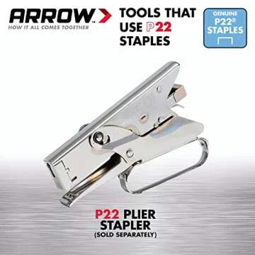 Arrow 224 Heavy Duty P22 Staples for Use with Plier-Type Paper and Bag Staplers in Restaurants, Offices, Classrooms, 5050-Pack, 1/4-Inch Leg Length, 7/16-Inch Crown Width