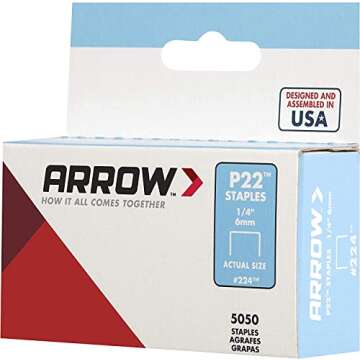 Arrow 224 Heavy Duty P22 Staples for Use with Plier-Type Paper and Bag Staplers in Restaurants, Offices, Classrooms, 5050-Pack, 1/4-Inch Leg Length, 7/16-Inch Crown Width