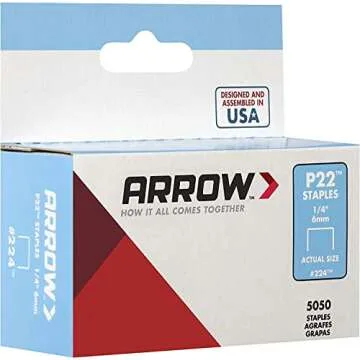 Arrow 224 Heavy Duty P22 Staples for Use with Plier-Type Paper and Bag Staplers in Restaurants, Offices, Classrooms, 5050-Pack, 1/4-Inch Leg Length, 7/16-Inch Crown Width