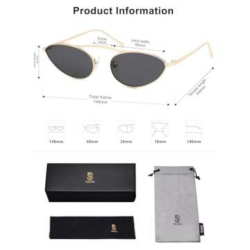 SOJOS Retro Cat Eye Sunglasses For Stylish UV Protection