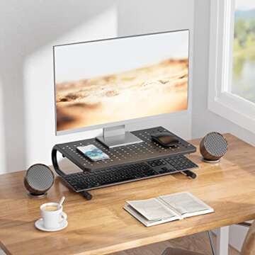 WALI Monitor Stand Riser, Laptop Riser for Desk, Computer Monitor Stand for Desktop, Desk Organizer ...