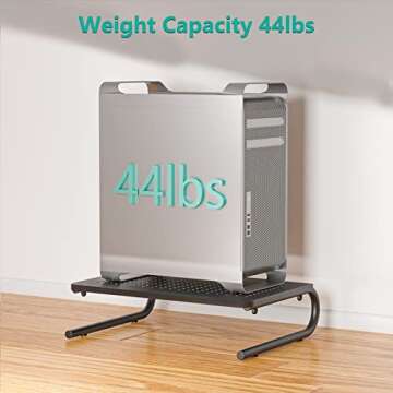 WALI Monitor Stand Riser, Laptop Riser for Desk, Computer Monitor Stand for Desktop, Desk Organizer for Monitor and Printer, Home, Office, School Application(STT001), 1 Pack, Black