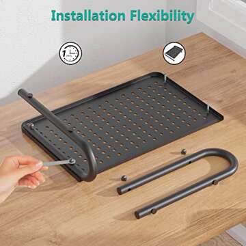 WALI Monitor Stand Riser, Laptop Riser for Desk, Computer Monitor Stand for Desktop, Desk Organizer for Monitor and Printer, Home, Office, School Application(STT001), 1 Pack, Black