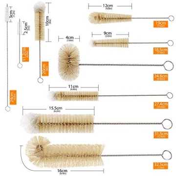 Masthome 9-Piece Bottle Brush Set for Versatile Cleaning
