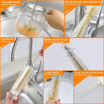 Masthome 9-Piece Bottle Brush Set for Versatile Cleaning