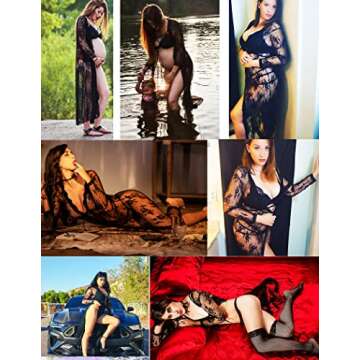 Avidlove Sheer Robe for Women Sexy Lingerie Coverup Mesh Kimono Bridal Nightwear Black, S