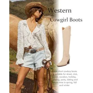 Trendy Women's Cowgirl Knee High Boots for Comfort and Style