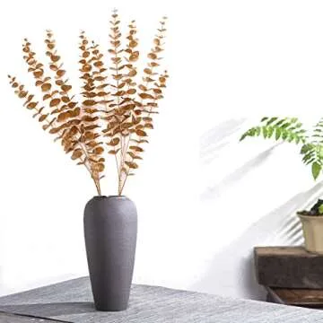 CATTREE Faux Gold Eucalyptus, Artificial Plastic Golden Plants 30" Tall 2 Pack, Christmas Decoration...