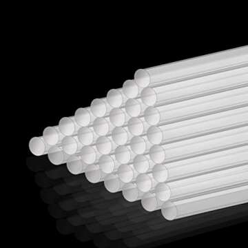 50 Pieces Acrylic Lollipop Sticks Clear Cake Pops Sticks Reusable Candy Stick Stirring Rods for Cake Pops Cupcake Toppers Candy Dessert Chocolate Cookies DIY Acrylic Round Stir Rod (6 Inch)