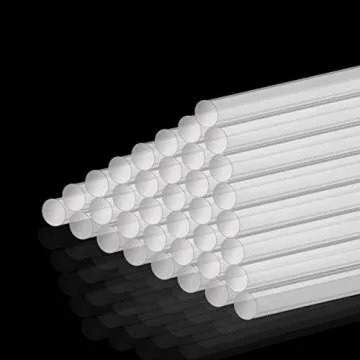 50 Pieces Acrylic Lollipop Sticks Clear Cake Pops Sticks Reusable Candy Stick Stirring Rods for Cake Pops Cupcake Toppers Candy Dessert Chocolate Cookies DIY Acrylic Round Stir Rod (6 Inch)