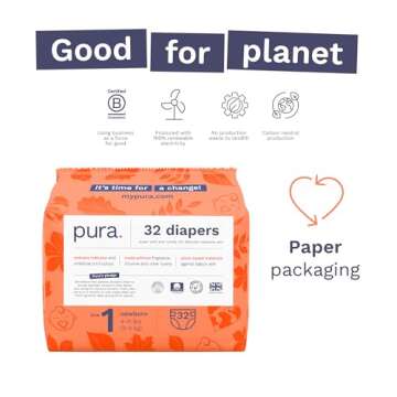 Pura Hypoallergenic Diapers for Newborns 4-11 lbs 96 Total