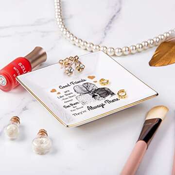 Kaidouma Friends Gifts for Women - Ceramic Ring Trinket Dish Jewelry Pate - Birthday Christmas Gifts...