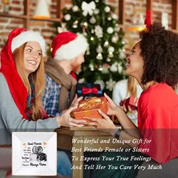 Kaidouma Friends Gifts for Women - Ceramic Ring Trinket Dish Jewelry Pate - Birthday Christmas Gifts for Best Friends Female - Friendship Gifts for Her Women Friend - Good Friends are Like Stars Gift