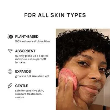 AOA Studio 50-Count Compressed Facial Sponges 100% Natural Cosmetic Spa Sponges for Facial Cleansing, Exfoliating Mask, Remove for Makeup, Dead Skin, and Dirt (50 counts, Pink)