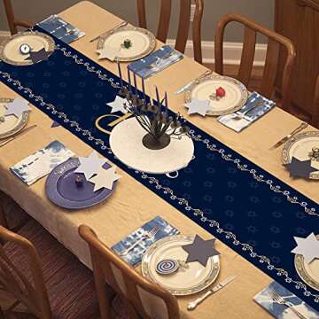 Stylish Hanukkah Table Runners - 2 Pack Decor for Holidays
