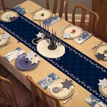 Stylish Hanukkah Table Runners - 2 Pack Decor for Holidays