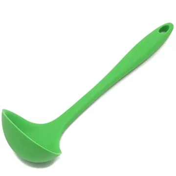 Chef Craft Premium Silicone Cooking Ladle - 11.25 Inch Green for Versatile Serving