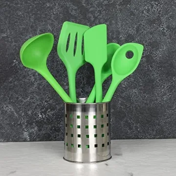 Premium Silicone Cooking Ladle - 11.25 Inch Green