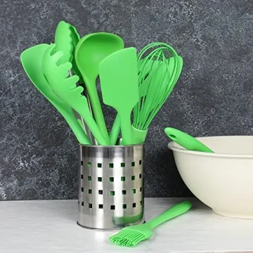 Premium Silicone Cooking Ladle - 11.25 Inch Green