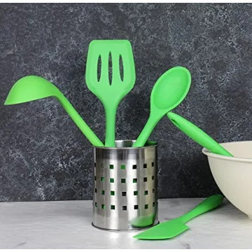 Premium Silicone Cooking Ladle - 11.25 Inch Green