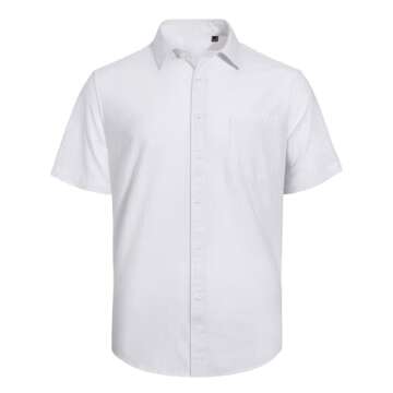 High-Quality J.VER Men's Linen Cotton Short Sleeve Shirt