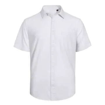 High-Quality J.VER Men's Linen Cotton Short Sleeve Shirt