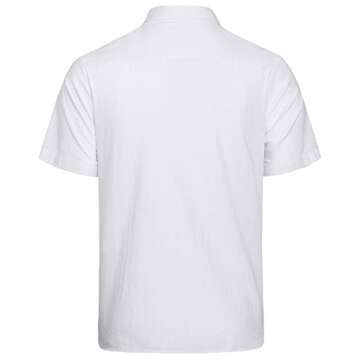 High-Quality J.VER Men's Linen Cotton Short Sleeve Shirt