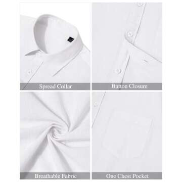 High-Quality J.VER Men's Linen Cotton Short Sleeve Shirt