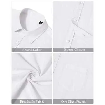 High-Quality J.VER Men's Linen Cotton Short Sleeve Shirt