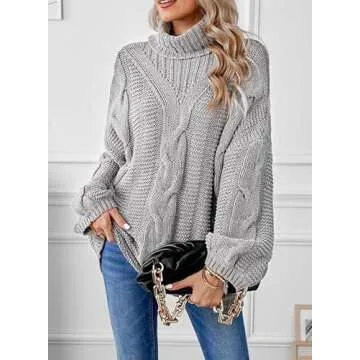 Dokotoo Women's Plus Size Chunky Turtleneck Sweater