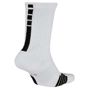 Nike Elite Basketball Crew Socks (White/Black/Black, Large)