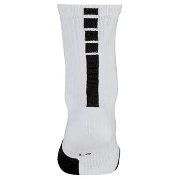 Nike Elite Basketball Crew Socks (White/Black/Black, Large)