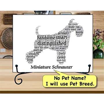 Miniature Schnauzer Natural Personalize Dog Wall Art Print | Home Decor Gift Wrapped | Custom Name | Pet Loss Memorial Present for Owners | USA Handmade