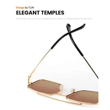 TIJN Aviator Sunglasses for Women Men UV400 Protection Oversized Square Sun Glasses Retro 70s Vintage Shades Trendy(Brown)