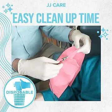 JJ CARE Dental Bibs [Pack of 125] - 13" x 18" Pink Dental Bibs, 3 Ply Waterproof Dentist Bibs, Dental Bibs Disposable for Eyelash Extension, Patient Bibs for Nail Art, Dental Napkins for Piercing