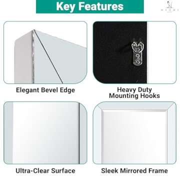 Elegant Full Body Dressing Mirror for Bedroom, Bathroom, and Living Room - Large Arch, Frameless, Wa...
