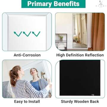 Elegant Full Body Dressing Mirror for Bedroom, Bathroom, and Living Room - Large Arch, Frameless, Wall Mounted or Standing Mirror - Explosion-Proof Full Length Wall Mirror