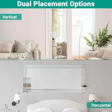 Elegant Full Body Dressing Mirror for Bedroom, Bathroom, and Living Room - Large Arch, Frameless, Wall Mounted or Standing Mirror - Explosion-Proof Full Length Wall Mirror