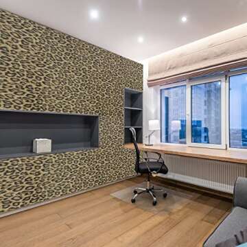 17.7" x 196" Leopard Print Contact Paper Peel and Stick Leopard Wallpaper Self Adhesive Shelf Liner Removable Drawer Paper Self Adhesive Film for Cabinets Kitchen Bedroom Furniture Living Room