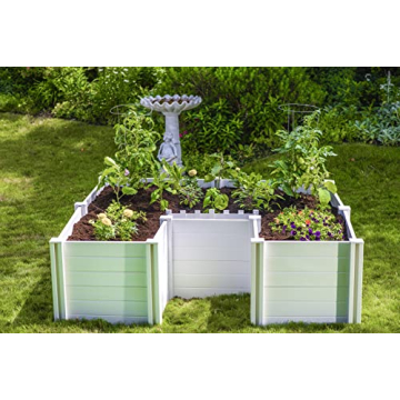 Vita Classic White Vinyl Keyhole Garden for Safe Gardening