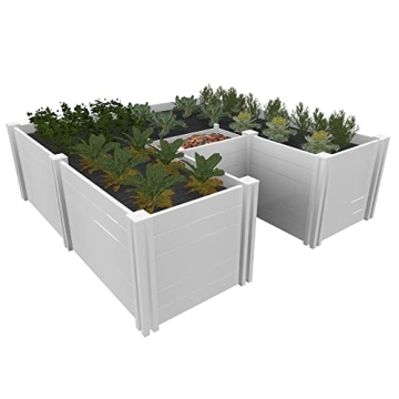 Vita Classic White Vinyl Keyhole Garden for Safe Gardening