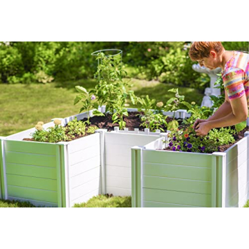 Vita Classic White Vinyl Keyhole Garden for Safe Gardening