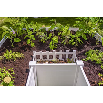 Vita Classic White Vinyl Keyhole Garden for Safe Gardening