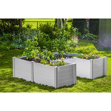 Vita Classic White Vinyl Keyhole Garden for Safe Gardening