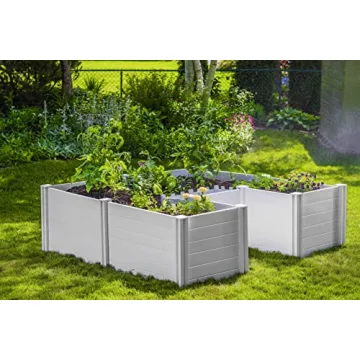 Vita Classic White Vinyl Keyhole Garden for Safe Gardening