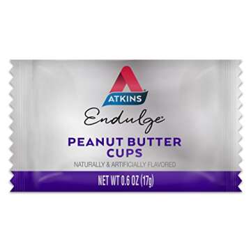 Atkins Endulge Peanut Butter Cups, Dessert Favorite, Low Carb, 0g Sugar, 60 Count