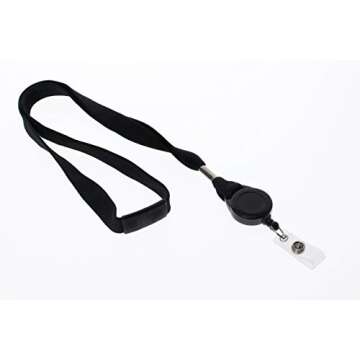 Specialist ID 5 Pack - Comfort Black Breakaway Lanyard & Retractable Badge Reel Combo
