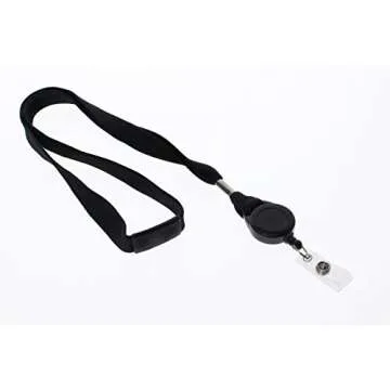 Specialist ID 5 Pack - Comfort Black Breakaway Lanyard & Retractable Badge Reel Combo