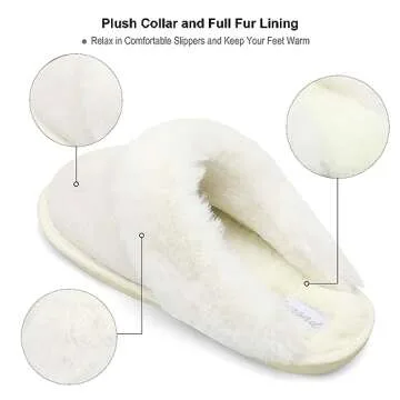 Warm Plush Faux Fur Slippers for Women Comfort